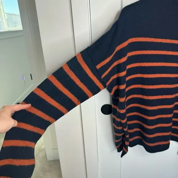 NEW YEARS CLEAN OUT! 
Madewell Navy and Orange Striped Turtleneck Sweater - Picture 6 of 6